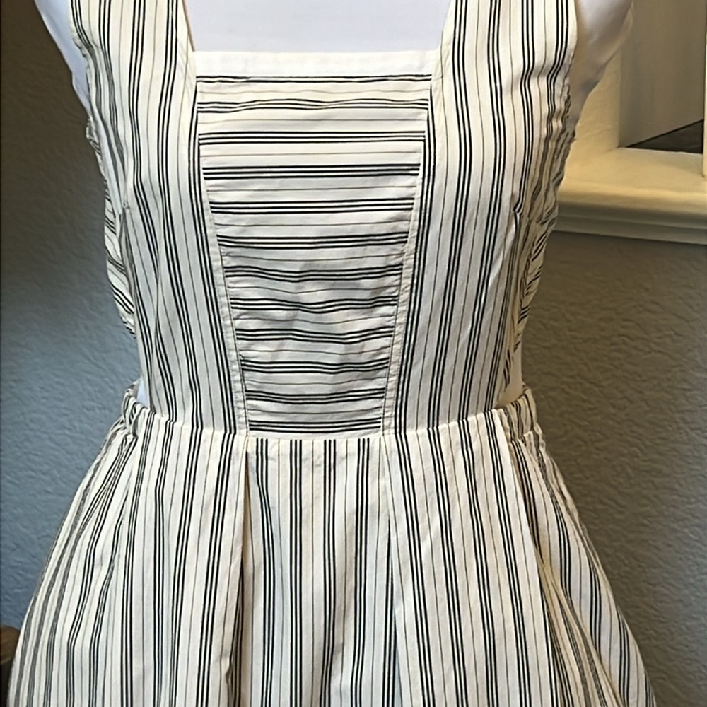 Madewell Cut Out Sides Striped Cotton MIDI Sleeveless Dress Size 2 - Picture 3 of 8